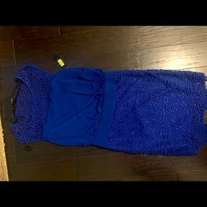 Laundry evening dress, royal blue dress, sleeveless dress